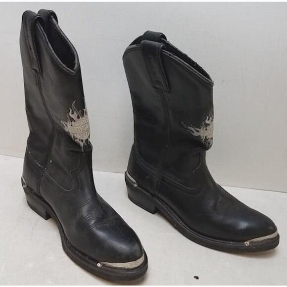 Vintage HARLEY-DAVIDSON Western Style Leather Boots-Size 6.5 - Picture 1 of 5